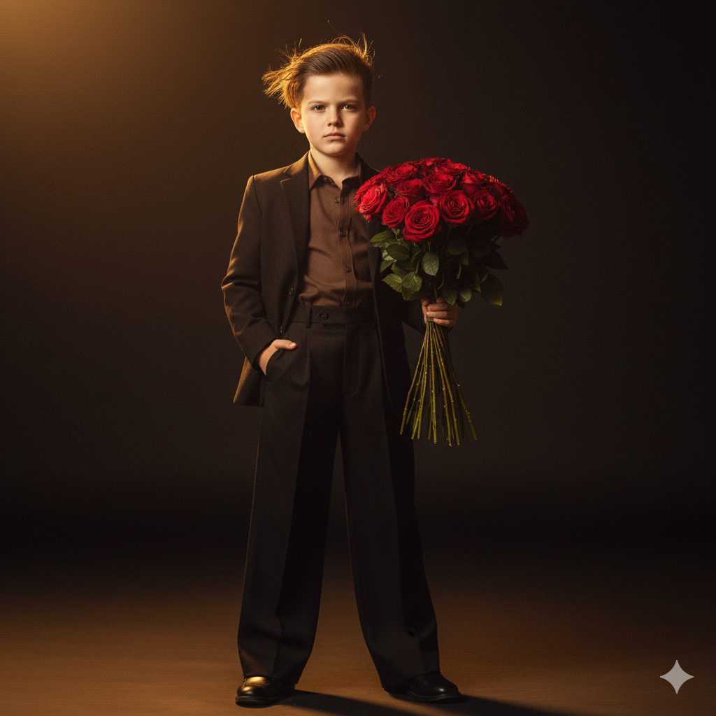 Kid in Black Suit with Roses-kid3